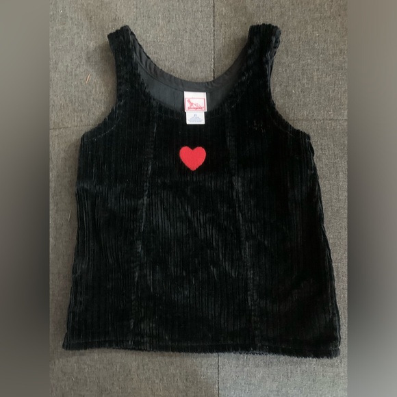 Vtg Buster Brown Black Corduroy dress with heart size 2T - Picture 1 of 4